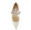 White Lace Baily Pearls Embellished Strappy Sandals Shoes For Women's Wedding Dress Lady Elgant Pointed Toe High Heels EU35-43.BOX