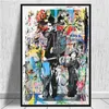 Graffiti Canvas Banksy Art Canvas Posters and Prints Funny Monkeys Graffiti Street Art Wall Pictures for Modern Home Room Decor286I