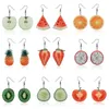 Creative Acrylique Fruits Dangle Lustre Boucles D'oreilles Femmes Ananas Pastèque Oreille Manchette Boucle D'oreille Lady Mode Jelwelry Accessoires Prix En Vrac