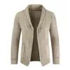 Giacca invernale morbida giacca maglione da uomo resistente all'usura bavero elegante giacca da uomo lavorata a maglia L220730