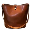 Evening Bags Fashion Women Handbag 100% Genuine Leather Cowhide Bucket Bag Lady Casual Tote Female Crossbody Messenger 2022