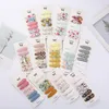 Hair Accessories 6Pcs/Set Kids Baby Girls Waterdrop Shape Small Clips Sweet Floral Print Cloth Covered Metal Snap Barrettes Hairpins HairHai