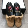 Men Slippers Princetown Fur Slippers Fur Mules Flat Chain Ladies Casual Shoes Women Mens Loafers Muller Slipper Shoes Furry Slides Sandal NO14