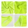 Mesh Grid Short Sleeve Casual Neon Green Sexy Hollow Out Cover T Shirt and Tank Tops Women Fashion Blusas Shirts G1005 W220409