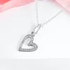 925 Sterling Silber Funkelnde Freihand-Herz-Anhänger-Halskette für Damen und Herren, passend für Pandora-Halsketten, Geschenkschmuck 398688C01-50