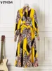 Bohemian Maxi Dress Vonda Summer Women Sundress Vintage Puff Sleeve Printed Party Long Dress Casual Vestido Robes Overdimensionerade 220705