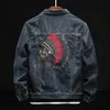 Prowow Fashion Streetwear Men Jacket Retro Blue Indian Chief Embroidery Denim Jackets Size M 6XL Hip Hop Punk Coats 220727