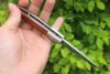 Nowy Damascus Flipper Pocket Knife VG10 Damascus Steel Blade Stale Rosewood Stale Głowa Kulka Łożyska EDC Noże z skórzaną osłoną