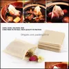 100 Pcs/Lot Tea Filter Bag Strainers Tools Natural Unbleached Wood Pp Paper Dstring Bags Disposable Infuser Pouch 6*8Cm Drop Delivery 2021 C