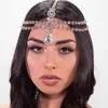 BOHO Püskül Rhinestone Zincir Takı Kafa Parça Tanrıça Balo Düğün Gem Gelin Saç Aksesuarları Kadınlar için Grecian Tatil