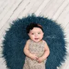 Donjudy Round 60cm född spädbarnsfilt falskt päls matta filtar grafy bakgrund baby po shoot för studio 220620