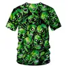 Cjlm polyester o cou tshirt man hiphop green crânes chemise 3d punk rock imprimé de style chinois t-shirt oversize 220623