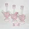 Hookahs 9inch hartvorm glas bong roze kleur dab olieligs bubbler mini waterleidingen met 14 mm glijbaan hart kom stuk karts nagels dabbergereedschap
