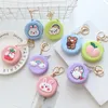 Coin Bag Keychains Silicone Round Purses Wallet Key Chains Rings Fashion Animal Rabbit Strawberry Bear Rainbow Peach Keyrings Tillbehör