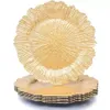 Dishes Plates 6pcs Gold Round 13in Plastic Charger Plates Plate Chargers For Party Dinner Wedding Elegant Decor Place Setting