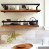 Andere huizendecor muurplank decoratief metaal houten rustieke drijvende opslag voor keuken badkamer handdoek frame multifunction houderother