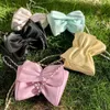 Evening Bags Sweet Cute Small Bowknot Messenger Bag 2022 Womens Ita Shoulder For Women Solid Fashion Chain Handbags PouchEvening