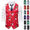 Mäns västar män i maistcoat snögubbe Xmas jul fancy väst vintage -knapp upp fest ärmlös jacka chalecos para hombre jul#f3 kare