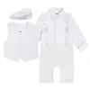 Kläder sätter baby pojke dop outfit född dop påsk romper kostym spädbarn höst vinter set 3pcsclothing