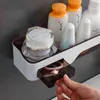 Zwevende plank voor badkamer plastic shampoo container bad opslagrek wand gemonteerde toiletorganisator sponshouder keuken J220702