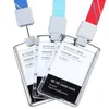 Lanyard Custom Reel med fullständigt transparent affärs-ID IC-korthållarefall Passera vertikal Horisontell Nursing Porta Retractable Badge Holder