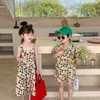 MI Summer Boys Shorts 2st Girls Flower Suspender Dress Brother och Sister Set 220615