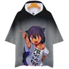 メンズTシャツgreat jahyは敗北しませんアニメフード付きTシャツ3D夏の半袖Tshirt Harajuku Streetwear Fashion Clessmen