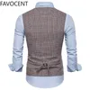 Hommes Costume Gilet De Mode Slim Fit Mince Plaid Hommes Gilet Tops Slim Business Gilet Gilet Homme Angleterre Style Mâle Loisirs Costumes 220704