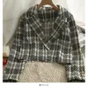 Jackets de mujer Corea a cuadros Corea Plaid suelto Two Buckles Suites pequeños Camisa Top 2022 Temperamento de moda Casco Versátil Versátil