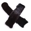 Damen-Handschuhe aus echtem Nerzfell, Winter-Fäustlinge, langer Arm, warm, schwarz, braun, hochelastisch