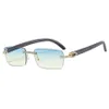 Lunettes de soleil Marque Designer Lunettes de soleil Petit Carré Sans Cadre Charnière En Métal Lunettes pour Hommes Femmes Luxe Soleil Verre UV400 Lentille Unisexe Haute Qualité avec Étui et Boîte