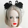 Black Swan -hoofdband met gesaldeerde sluier Halloween -accessoires voor meisjes bar dance party performance haaraccessoires