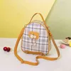 Mode Check imprimé sac à dos en cuir Pu nouvelle version coréenne de dames Plaid petit sac à dos chat perle pochette pour téléphone portable J220620