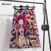 Marwin 2019 New Coming Spring Summer Printing Cartoon Pattern Empire High Elastic Women Skirt Party Holiday High Street Style T200712