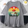 Cottagecore Dark Academia Aesthetic Mushroom Moon Witchy Maglietta maschile Hip Hop Magliette oversize Magliette estive Cotone Abbigliamento uomo G220512