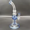 8 in Blue Tobacco Pipes Thick Glass Water Bongs Smoking Wax Water Pipe Hookahs Accessories With 14mm Bowl US Warehouse