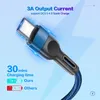 Snabb laddning av USB C Type-C-kabel Datasladdtelefonladdare för Samsung S21 S20 A51 Xiaomi Mi 10 Redmi Note 9S 8T