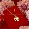 Anhänger Halsketten Anhänger Schmuck Fein Großhandel 24K Gold Vintage Buddha Halskette Mode Frauen Mädchen Geburtstag Hochzeit Gefälligkeiten Drop Lieferung