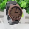 Top Brand Black Walnut Woodwen Watch para homens e mulheres com couro genuíno tiras de couro presentes de natal