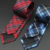 Haute qualité homme femme mince maigre soie cravate palefreniers mariage Plaid à pois 6 cm cravate affaires étroit tissé cou cravates