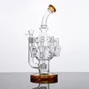 In Stock Matrix Perc Recycler Hookahs Unique Octopus Arms With 14mm Joint Style Glass Bong Bongs Oil Rigs Water Pipes Dab Rig Green Blue Amber Colors With Bowl