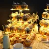 Andra Bakeware 4-Tier Cake Plate Stand LED Light String Cupcake Holder Akryl Display Wedding Party Decoration Tools Another