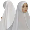Monokrom İnci Şifon Müslüman Bayanlar Takım Eşarp 180-70cm Şapka Eşarp