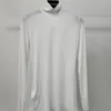 Hösten 2021 Mode T-shirt dam Långärmad bas svart och vit 2 färg Designer lyxig bomull elastisk mjuk komfort högkvalitativ triangelkant