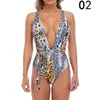 Womens Sexy Swimwear Beachwear Siamese Swimming Leopard Lepard Snake Skinwear Step One Bra No Bra Inferwire Swimsuits Bikinis for Summer 002