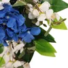 Decorative Flowers & Wreaths Independence Day Garland Decorated With Hydrangea Leaves Bowknot Welcome Door Sign Wreath For All SeasonsDecora