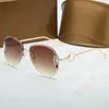 2022 Ogólne okulary przeciwsłoneczne Kobiety luksusowy projektant vintage bez krawędzi okularów przeciwsłonecznych moda okular
