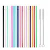 Reusable PP Plastic Drinking Straw 9.45 Inches Free Eco Friendly Acrylic Straw Set for Tumblers Long Rainbow Colored