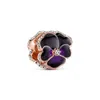 Sterling Silver s925 Loose Beads Beaded Charms Designer Original Fit Pandora Bracelets Colorful Flower Pendant Jewelry Fashion Accessories Women's Holiday Gifts