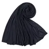 Foulards pièces Premium coton Jersey Hijab écharpe femmes solide châle extensible foulard musulman bandeau Maxi Hijabs ensembleScarves7392792